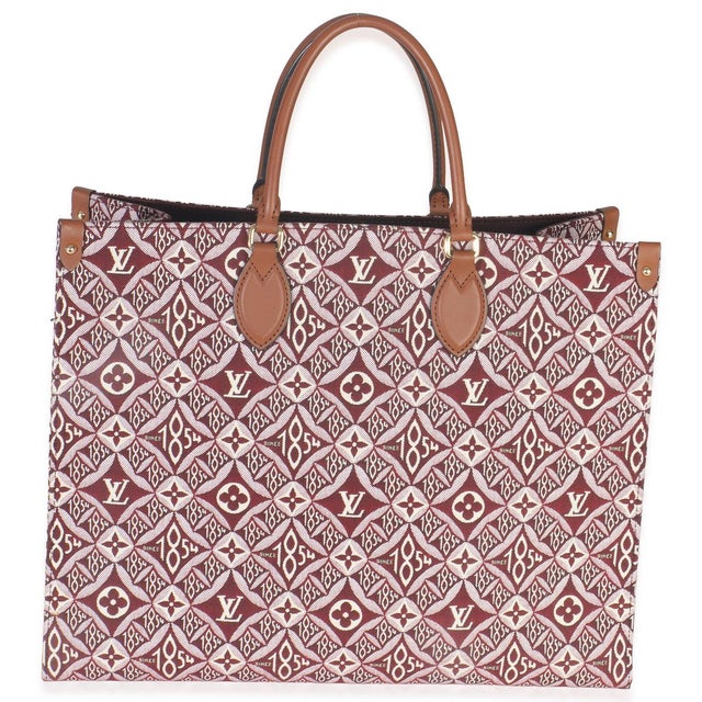 Louis Vuitton Bordeaux Jacquard Canvas Since 1854 Onthego GM For Sale - Image 4 of 9