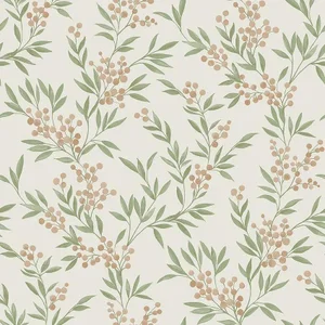 SAMPLE - Boråstapeter Forest Berries Wallpaper In Leaf And Stone