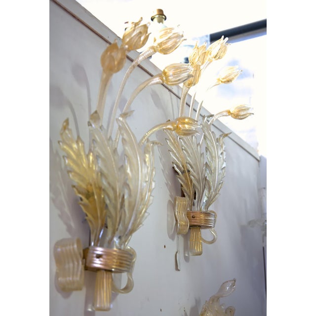 Vintage Lamps in Murano Glass with Gold Leaf, 1930s, Set of 2 For Sale - Image 13 of 18