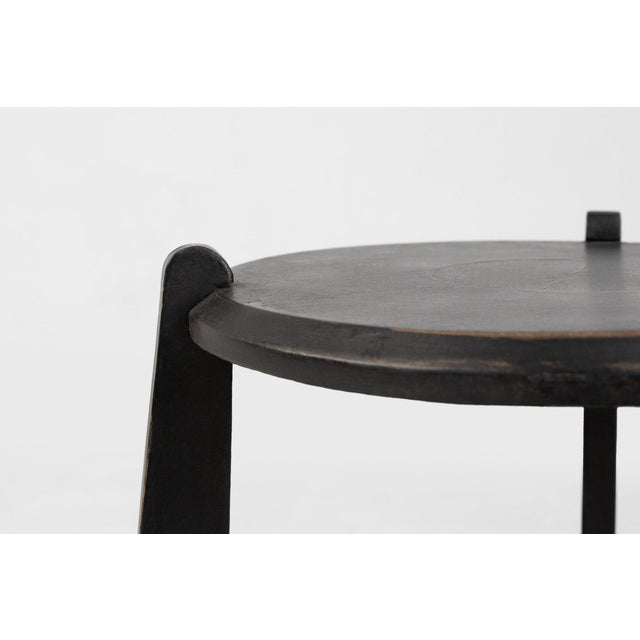 Art Nouveau Side Table in Blackened Wood with Storage Basket, Belgium, 1890s For Sale - Image 3 of 11