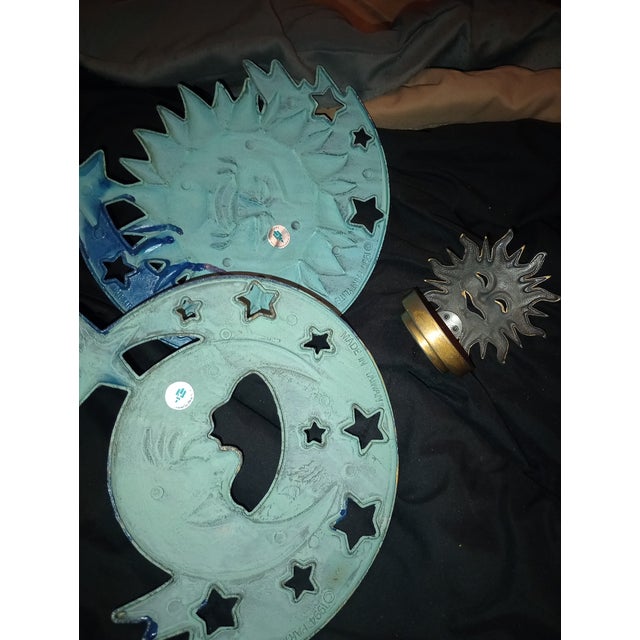 Navy Blue 1994 Partylite 6 Piece Celestial Whimsigoth Themed Candle Holder Set Unused Been Stored With Original Stickers For Sale - Image 8 of 12