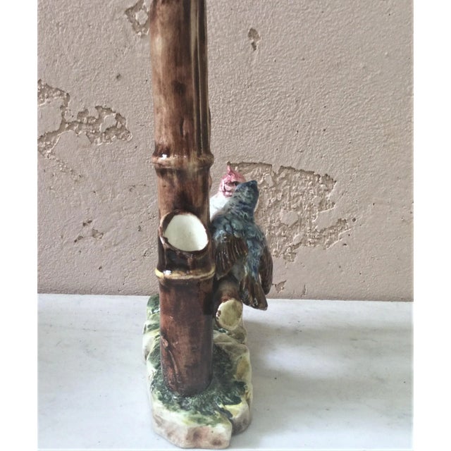 Farmhouse 1890 Austrian Majolica Birds Vase For Sale - Image 3 of 7