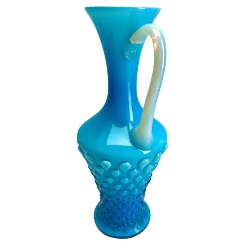 Opalescent Italian Opaline Pitcher from Florence, 1950s For Sale - Image 6 of 9