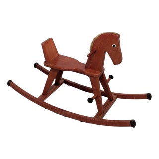 Vintage Wooden Rocking Horse, 1963 For Sale