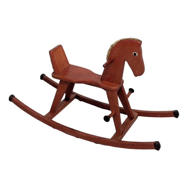 Vintage Wooden Rocking Horse, 1963 For Sale