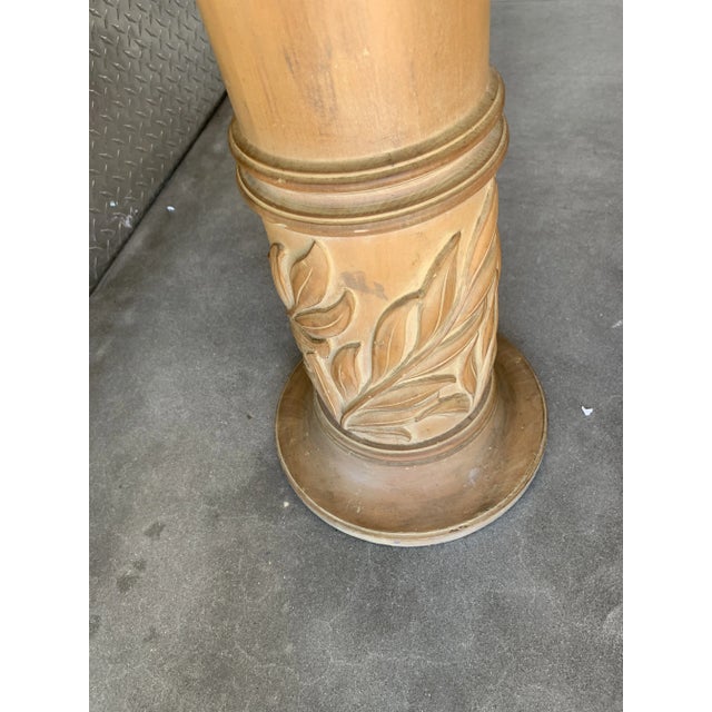 Brown Vintage Karges Carved Wood Paint Decorated, Corinthian Pedestal /Column For Sale - Image 8 of 12