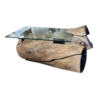 Reclaimed Silver Maple Hand Hewn Table With Sho Sugi Ban For Sale