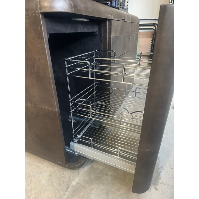 2018 Timothy Oulton Hudson Leather Bar Cabinet For Sale In Los Angeles - Image 6 of 7