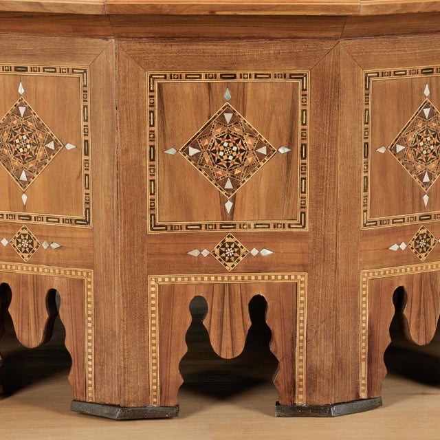 Brown Antique Moroccan Inlaid Table With Tray Top For Sale - Image 8 of 16