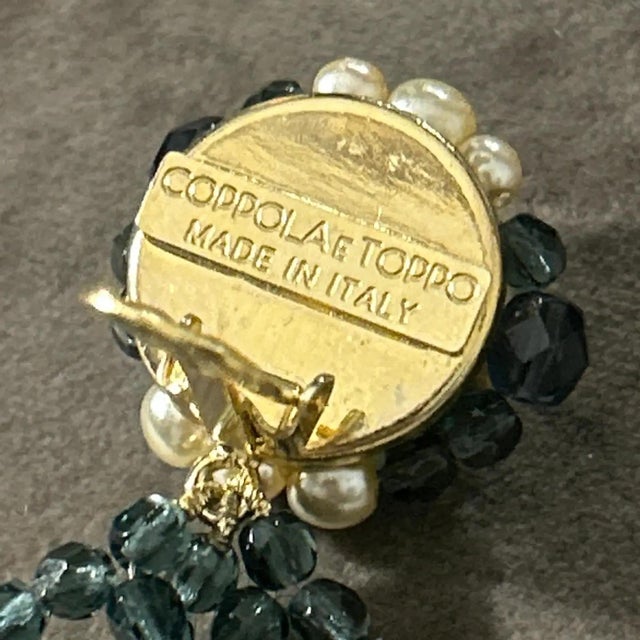 Black 21st Century Pair of Coppola E Toppo Black and White Crystal Chandelier Earrings For Sale - Image 8 of 9