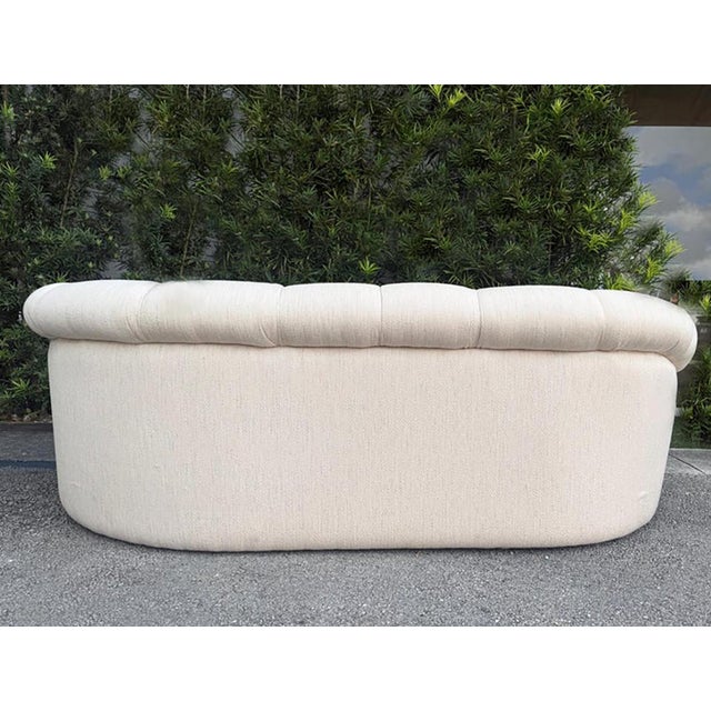 Textile Thayer Coggin Curved Channeled Asymmetric Sofa, Usa 1980s For Sale - Image 7 of 10