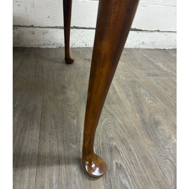Wood Vintage Queen Anne Style Oval Walnut Dining Table For Sale - Image 7 of 10