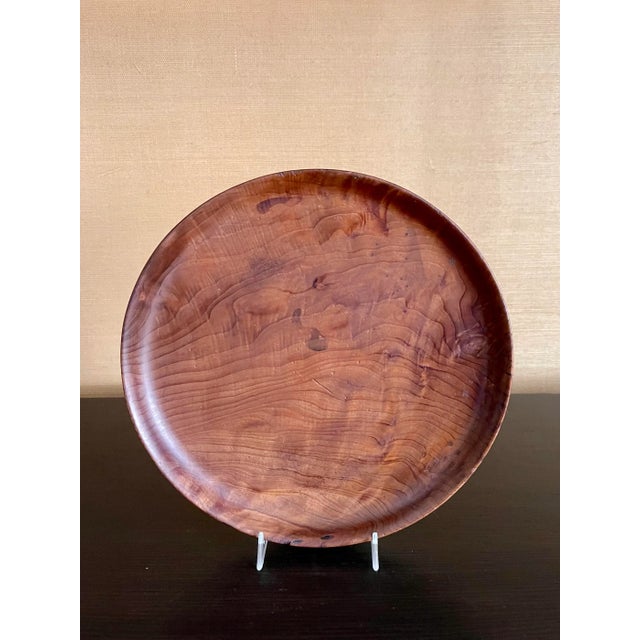 1970s Vintage Hand-Turned Solid Walnut Plate by Mystic Wood For Sale - Image 5 of 9
