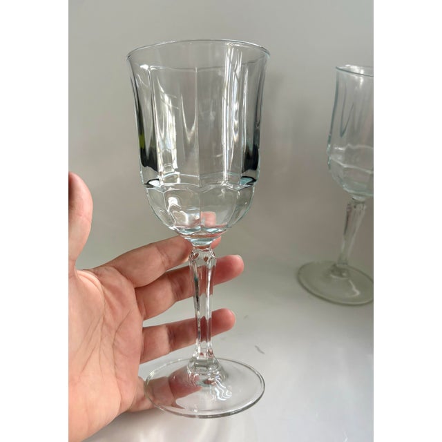 Vintage Arcoroc Goblets Arcade Bengale Pattern – Large French Wine Glasses - Set of 3 For Sale - Image 4 of 7