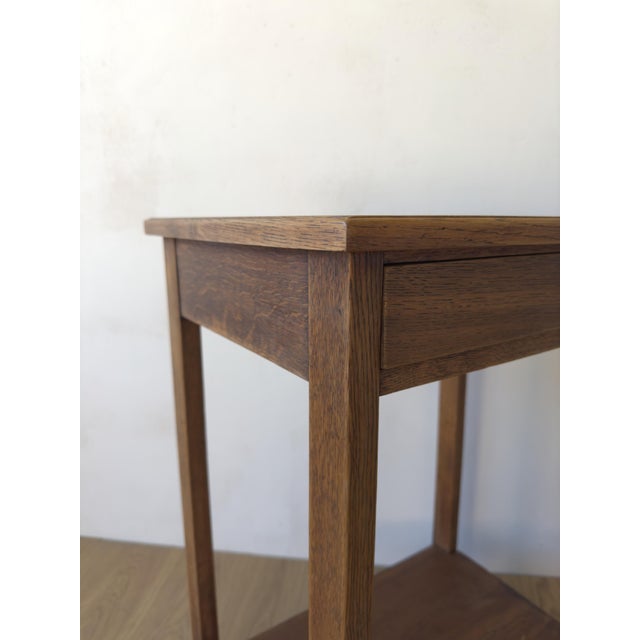 Brown Oak Side Table, 1950s For Sale - Image 8 of 15