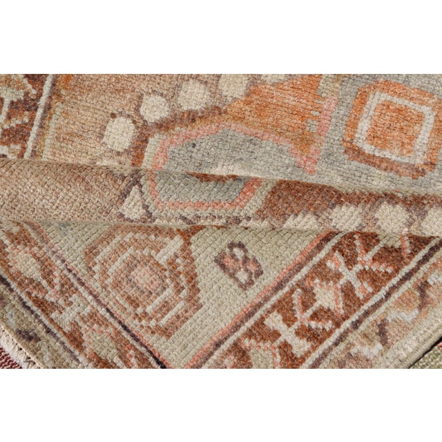 Tan Medallion Antique Oushak Rug From Turkey For Sale - Image 8 of 10