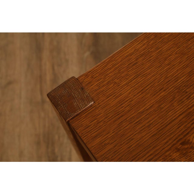 Stickley Mission Collection Pair Of Oak Three Drawer Nightstands For Sale - Image 12 of 18