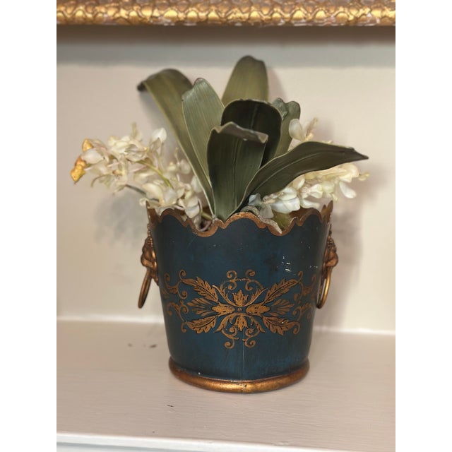Vintage French Tole Cache Pot For Sale - Image 9 of 10
