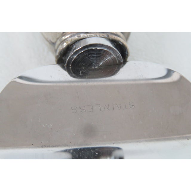Metal Pie Cake Server Stainless Steel Blade With Sterling Sea Shell Motif Handle 5006b For Sale - Image 7 of 14