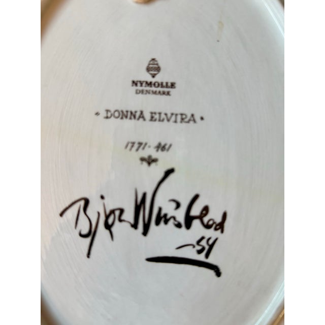 1954 Danish Björn Wiinblad "Donna Elvira" Decorative Ceramic Wall Plate by Nymolle For Sale In Charleston - Image 6 of 7