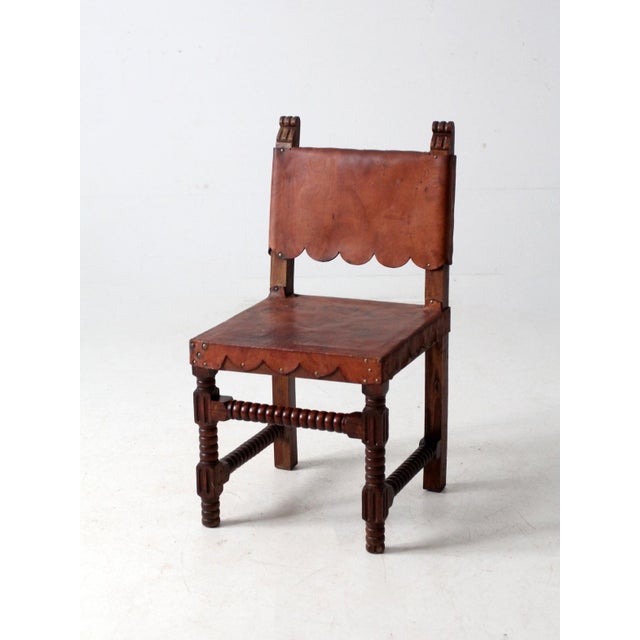 Antique Leather Ranch Chair For Sale - Image 12 of 13