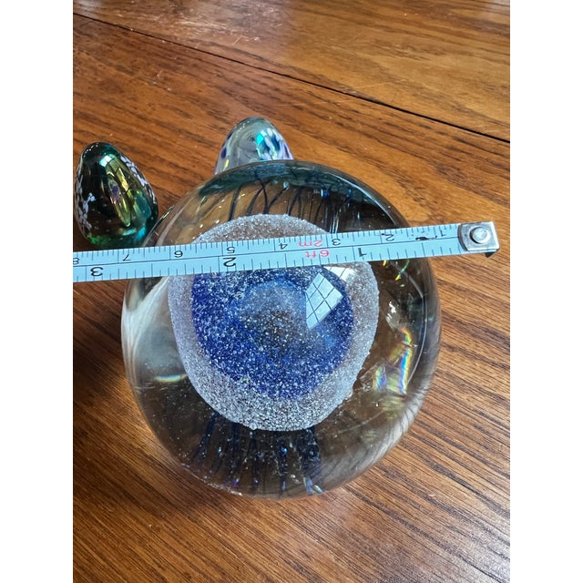 Trio of Blue Glass Vintage Paperweights For Sale - Image 4 of 10