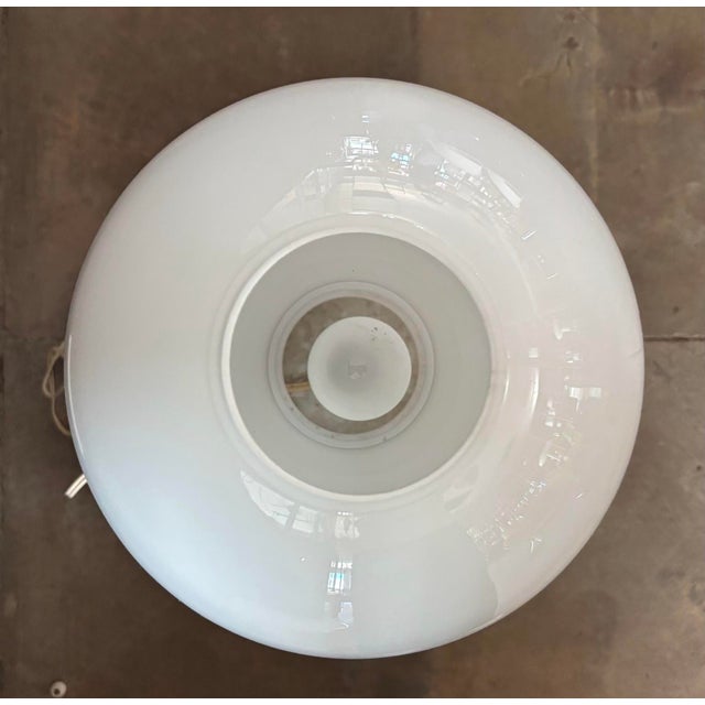White Vintage Glass Table Lamp by Herbert Proft for Glashütte Limburg, Germany, 1970s For Sale - Image 8 of 9
