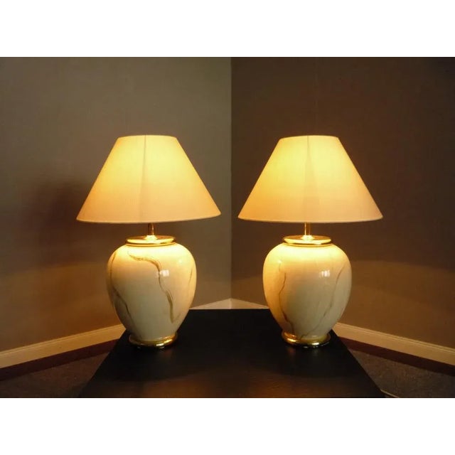 Hollywood Regency Regency Ceramic Table Lamps, 1970s, Set of 2 For Sale - Image 3 of 12