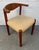 This set of vintage Dyrlund cowhorn chairs are crafted from solid teak and features a woven beige fabric seat. Please...