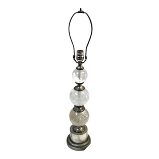 Vintage Mid Century Modern Lamp, Single Silver Finish For Sale