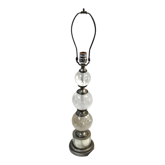 Vintage Mid Century Modern Lamp, Single Silver Finish For Sale