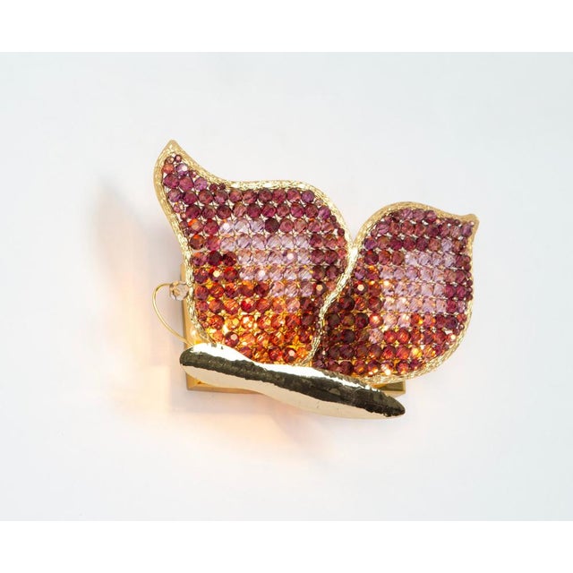 Butterfly Sconce Faceted Crystal Glass from Palwa, 1970s For Sale - Image 6 of 8