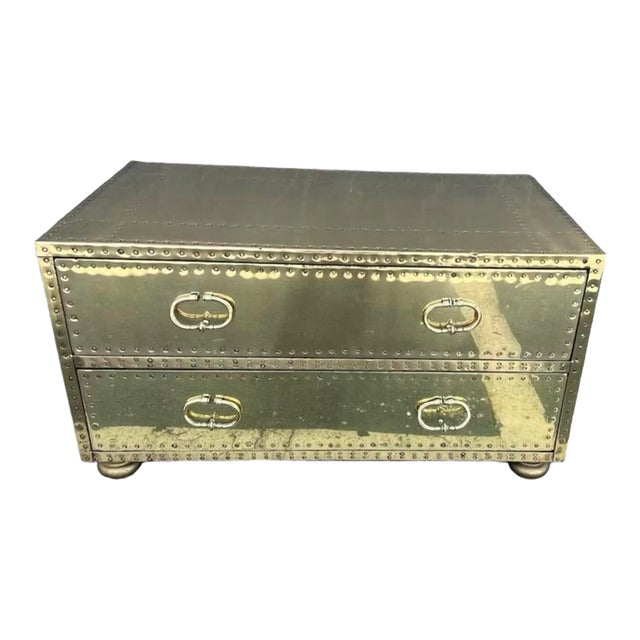 1960s Sarreid Mid Century Brass Drawer Chest For Sale