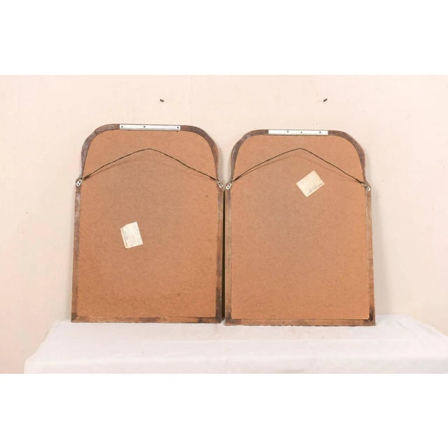 Vintage Mid Century Sunburst Églomisé Central Motif Wall Mirrors - a Pair For Sale - Image 9 of 12