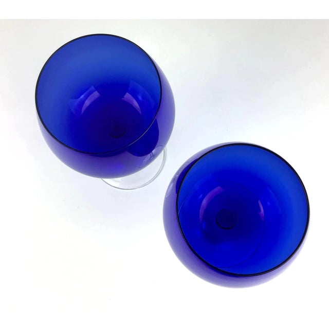 Vintage Cobalt Blue Cocktail Gasses a Pair For Sale In Portland, ME - Image 6 of 10