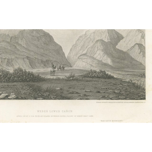 F.W. Egloffstein, Utah Landscape, Weber Canyon & Great Salt Lake Valley, 1861, Print For Sale - Image 6 of 10