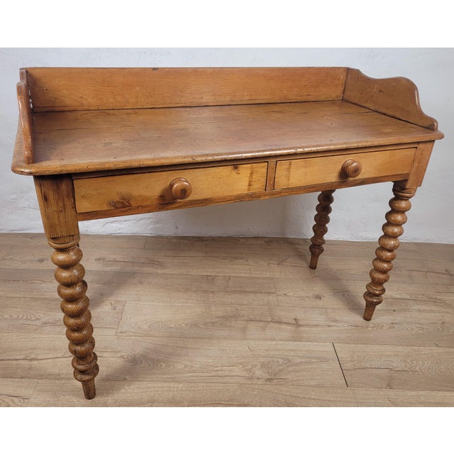 Victorian Pine Farmhouse Kitchen Table, 19th Century For Sale - Image 4 of 18
