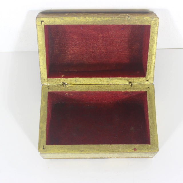 Gold Vintage Florentine Domed Trinket Box Gold Italian Ornate Gilt, Wood For Sale - Image 8 of 9
