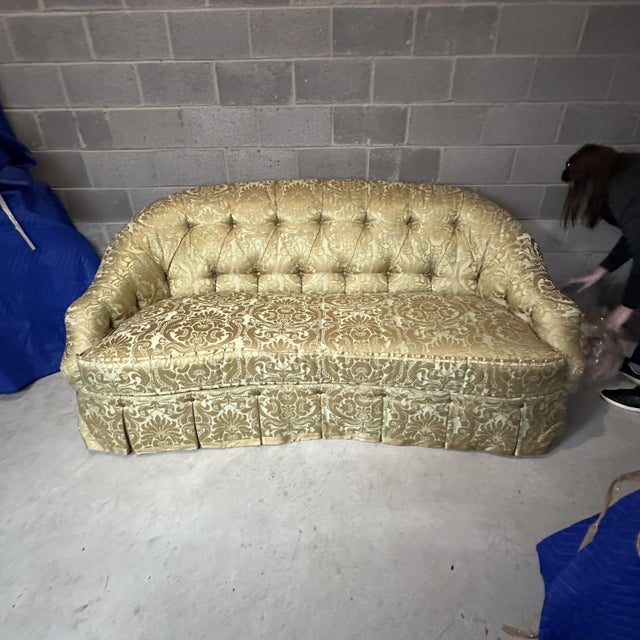 Cameron Collection Versailles Sofa This sofa is so aptly named—from the lines to the fabric choice, to the tufted skirt...