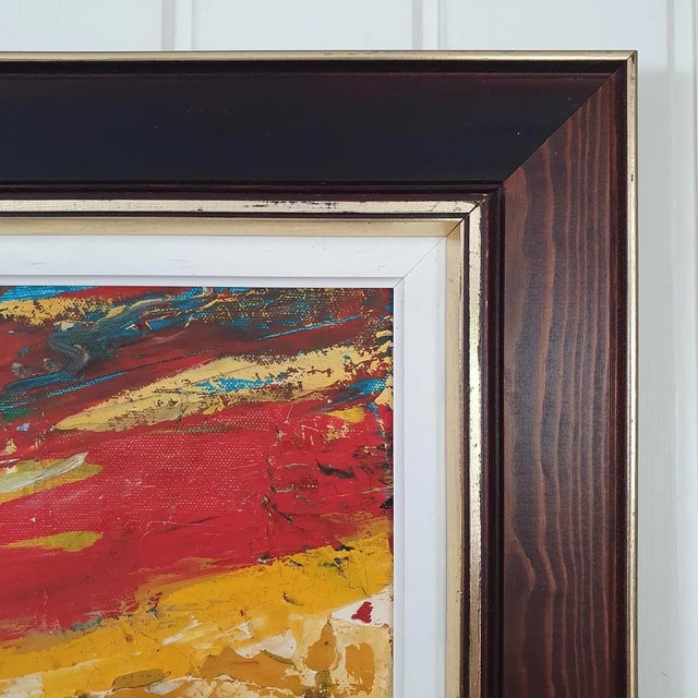 F. Hallberg, Abstract, 1970s, Oil on Canvas For Sale - Image 14 of 18