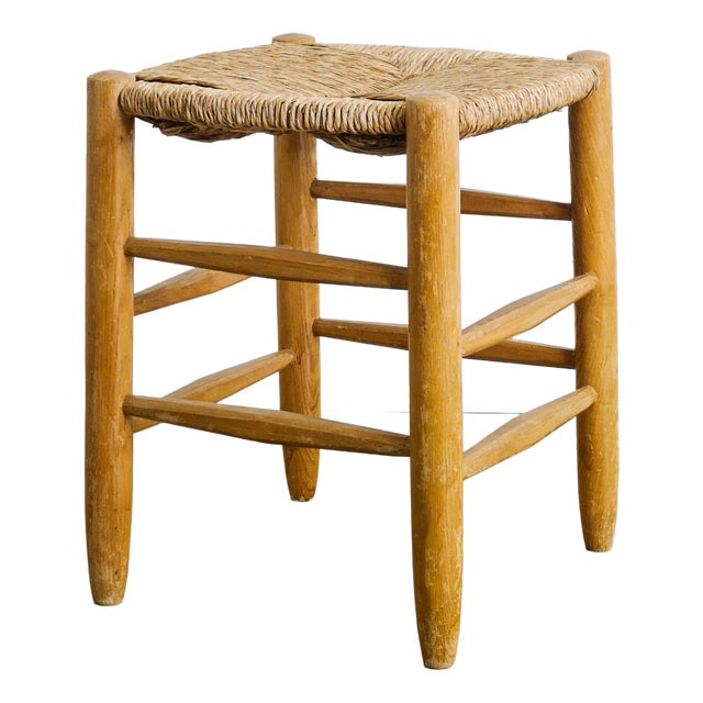 Mid-Century French N17 Stool in Wood by Charlotte Perriand, 1950s For Sale