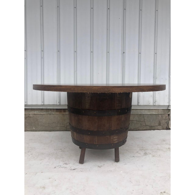 Mid Century Modern Whiskey Barrel Table and Chairs Set Chairish