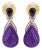18K Rose Gold Flash Plated .925 Sterling Silver Purple Enamel 1/5 Cttw Round Pave-Set Diamond and 5.5 x 4mm Pear-Shaped Black Onyx Drop Earrings For Sale