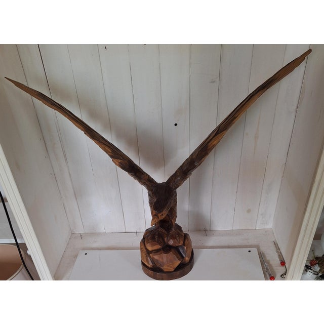 Hand-Carved Eagle Figure by Ernst Huber, 1970s For Sale - Image 3 of 8