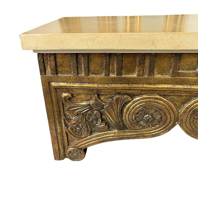 Vintage Large Carved Giltwood Florentine Style Decorative Box For Sale - Image 10 of 11