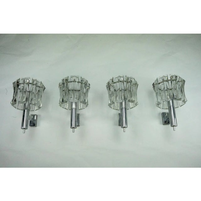 Large Vintage Murano Glass Elements and Chromed Brass Sconces, 1960s, Set of 4 For Sale - Image 18 of 18