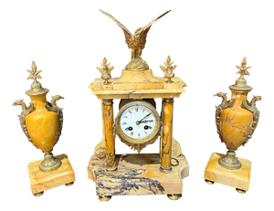 Column Mantel Clock with Cassolettes, Set of 3