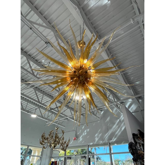 Contemporary Sol Murano Glass Chandelier by Cenedese For Sale - Image 3 of 7