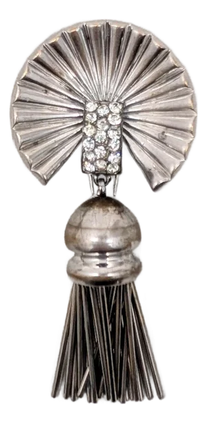 Vintage 1946 Kreisler "First Lady" Clear Rhinestone Tassel Fur Clip