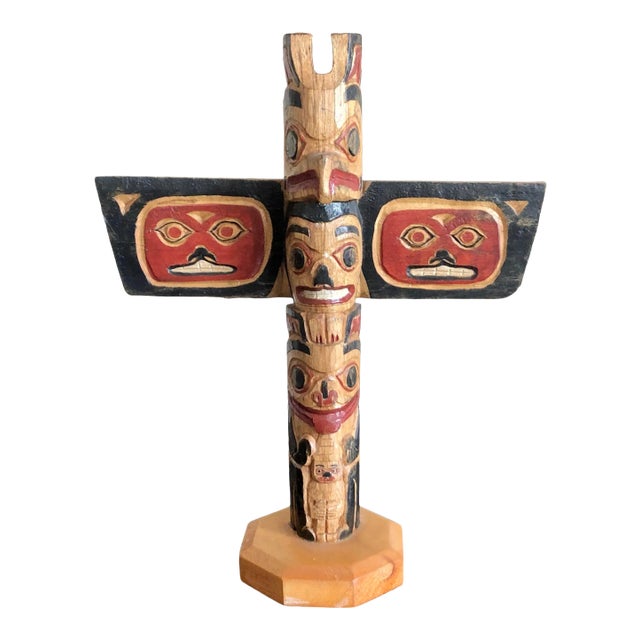 Mid 20th Century Vintage Pacific Northwest Carved Totem For Sale